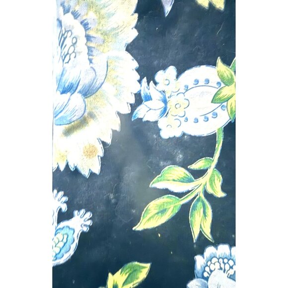 VTG April Cornell Floral Table Runner Plus 2 Place Mats W Navy Blue & Green Patt - Picture 2 of 16